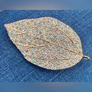Sparkly Golden Leaf Pendant